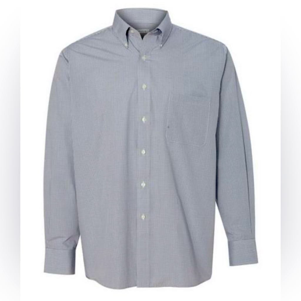 Van Heusen Mens Polyester/Cotton Gingham Check Shirt Nwt Long Sleeve Ash 2xl